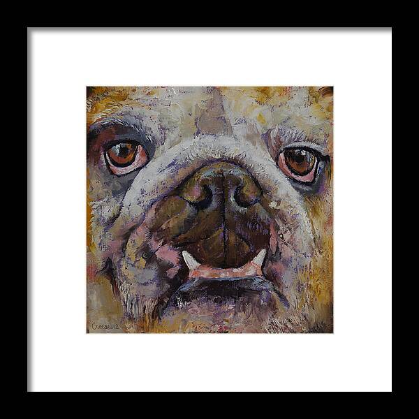 Bulldog Framed Print featuring the painting Bulldog by Michael Creese
