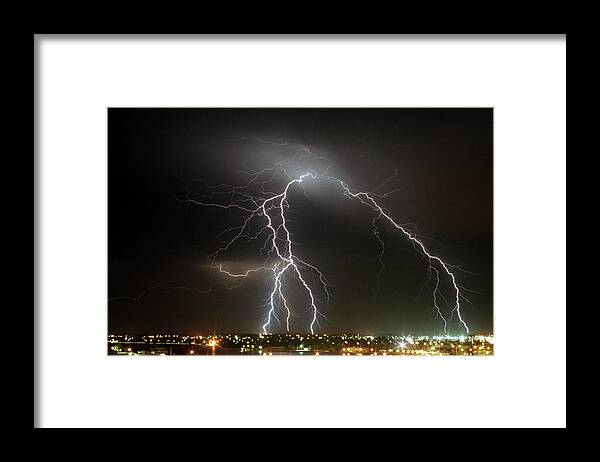 Lightning Framed Print featuring the photograph Bunbury Lightning by Robert Caddy