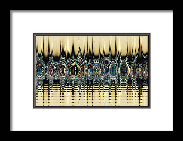 Bungalow Framed Print featuring the digital art Bungalows on the Beach by Kiki Art