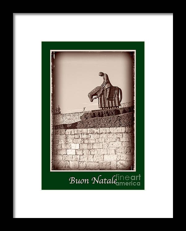 Italian Framed Print featuring the photograph Buon Natale with St Francis by Prints of Italy