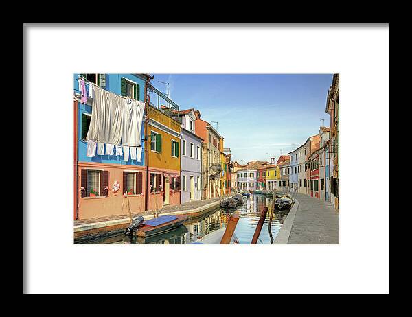 Hanging Framed Print featuring the photograph Burano Colored Homes by Digitaler Lumpensammler