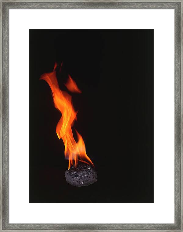 Picture Poster Campfire Fire Paper Coal Art Tall Dancing Flame Framed Print 