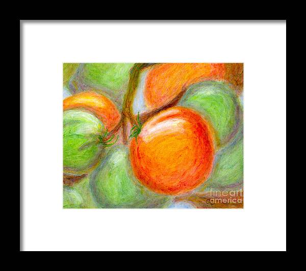 Tomatoes Framed Print featuring the painting Burpee Tomatoes by Arlene Babad