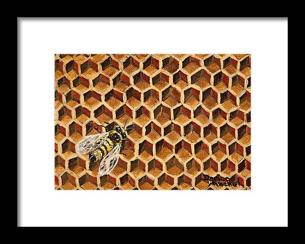Bee Framed Print featuring the painting Busy Bee by Darice Machel McGuire
