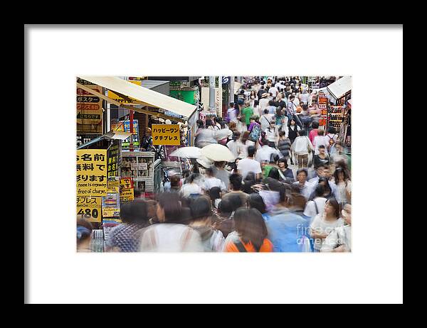 Takeshita Dori Framed Print featuring the photograph Busy Takeshita Dori by Bryan Mullennix