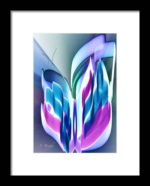 Butterfly Framed Print featuring the digital art Butterfly Abstract 3 by Frank Bright