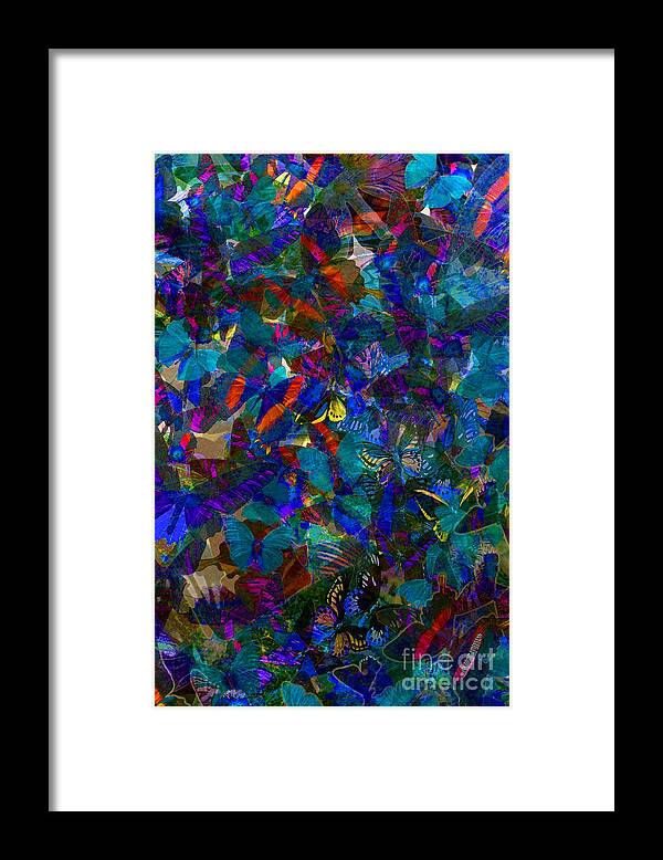 Butterflys Framed Print featuring the photograph Butterfly Collage Blue by Robert Meanor