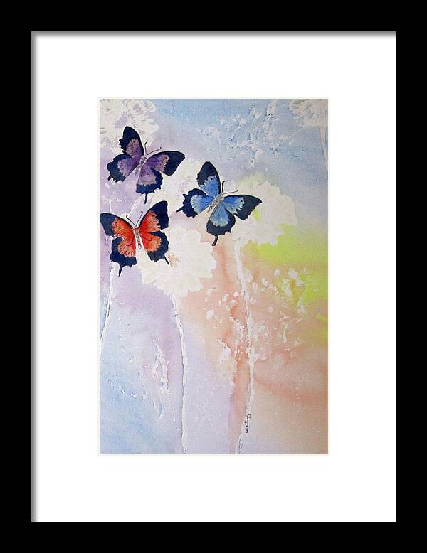 Butterfly's Framed Print featuring the painting Butterfly dream by Elvira Ingram