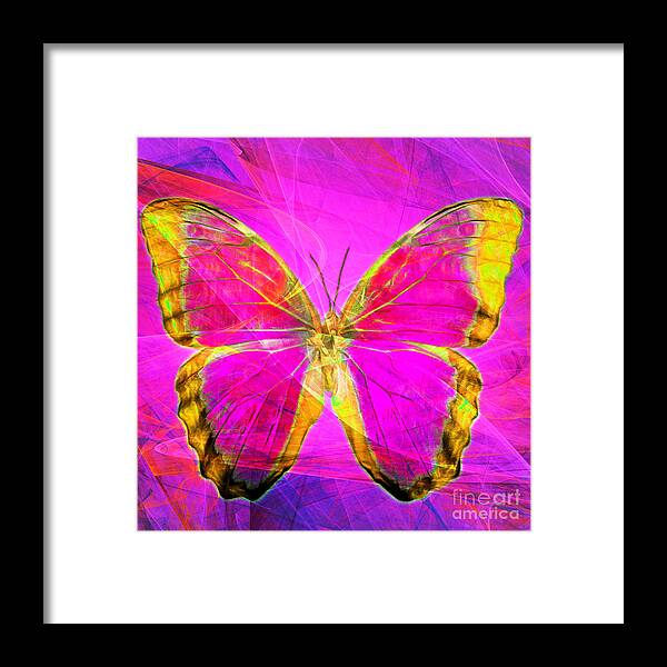 Butterfly Framed Print featuring the photograph Butterfly DSC2969p120 square by Wingsdomain Art and Photography