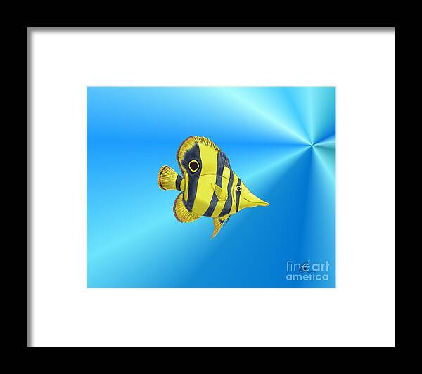 Fish Framed Print featuring the digital art Butterfly Fish by Chris Thomas