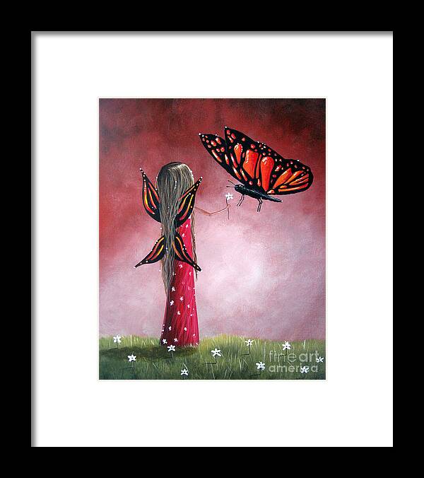 Fairy Framed Print featuring the painting Butterfly Whisperer by Shawna Erback by Moonlight Art Parlour