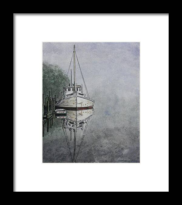 Chesapeake Bay Framed Print featuring the painting Buy boat by Stan Tenney