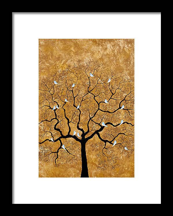 Treescape Framed Print featuring the painting By the tree by Sumit Mehndiratta