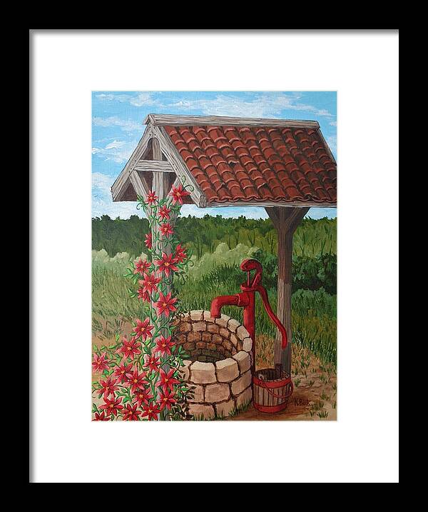 Print Framed Print featuring the painting By the Water Pump by Katherine Young-Beck