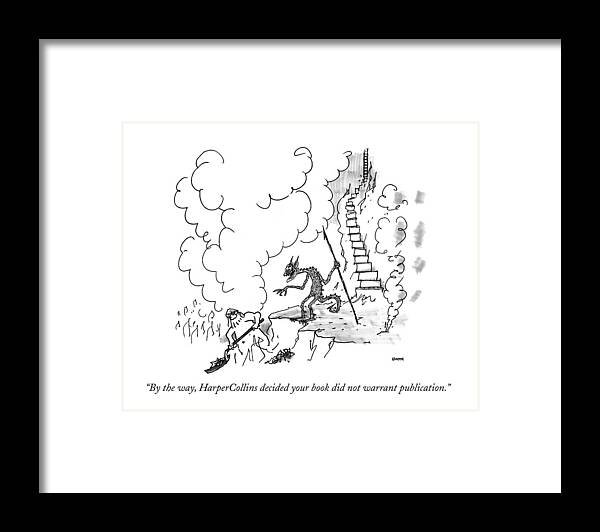 Death Framed Print featuring the drawing By The Way, Harpercollins Decided Your Book by George Booth