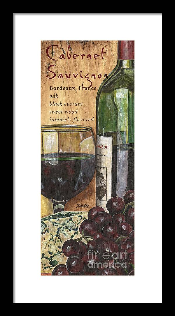 Cabernet Framed Print featuring the painting Cabernet Sauvignon by Debbie DeWitt