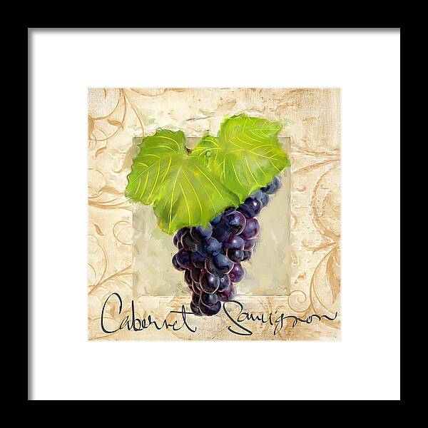 Wine Framed Print featuring the painting Cabernet Sauvignon by Lourry Legarde