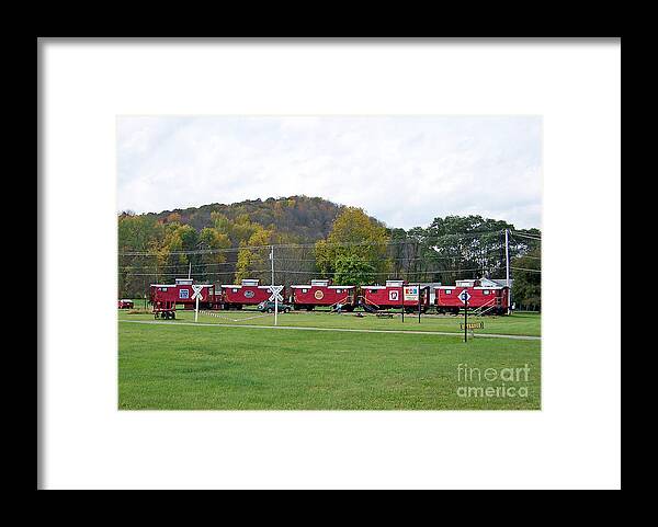 Caboose Framed Print featuring the photograph Cabooses in Upstate New York by Tom Doud