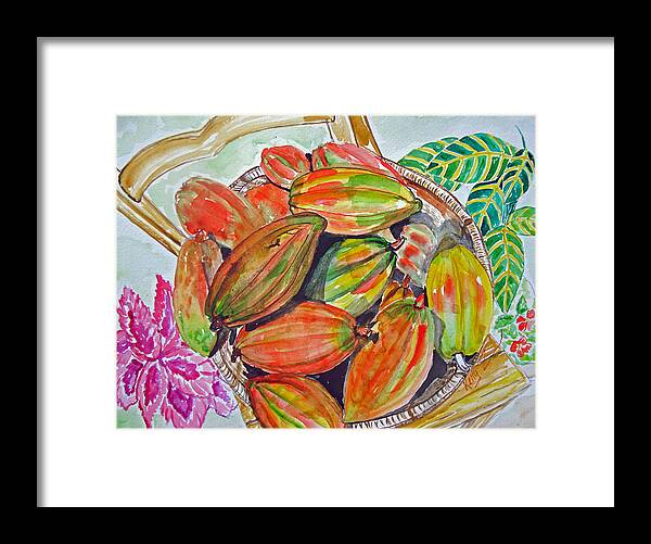 Cacao Framed Print featuring the painting Cacao Harvest by Kelly Smith