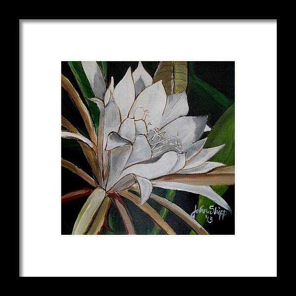 Cactus Framed Print featuring the painting Cactus Flower by John Shipp