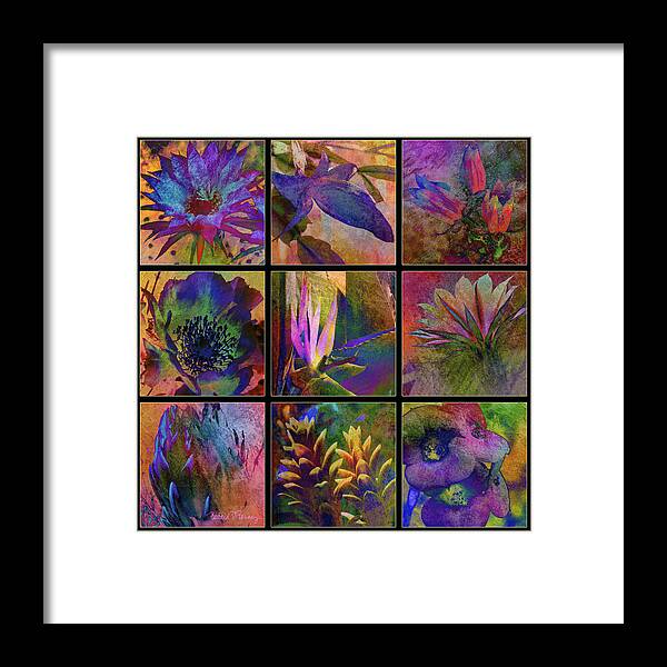 Cactus Framed Print featuring the digital art Cactus Flowers by Barbara Berney