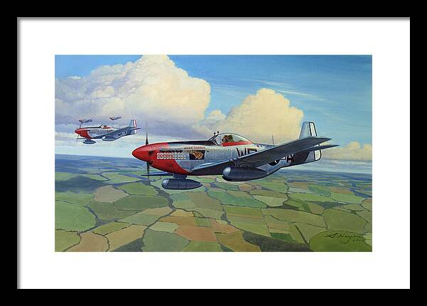 P-51 Framed Print featuring the painting Cadillacs Rising by Steven Heyen