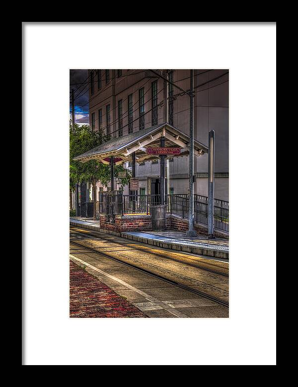 Trolley Car Station Framed Print featuring the photograph Cadrecha Plaza Station by Marvin Spates
