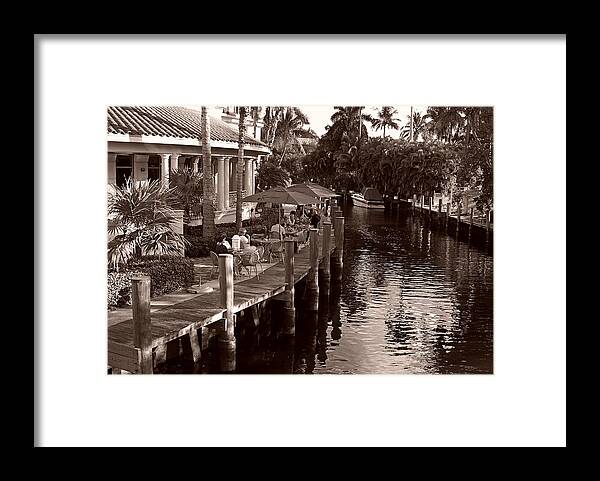 Water Framed Print featuring the photograph Cafe Outdoors by Lorenzo Cassina