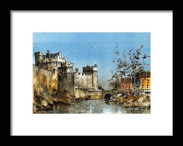 Val Byrne Framed Print featuring the painting Cahir Castle Tipperary by Val Byrne
