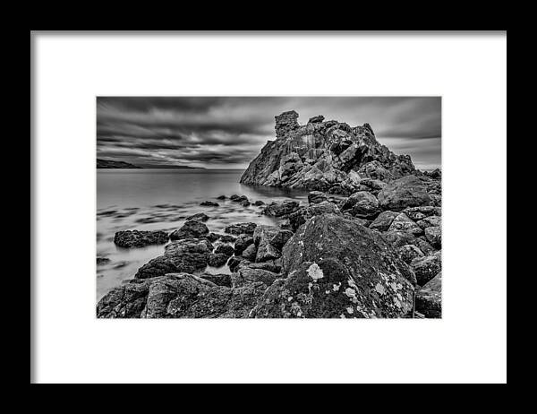 Cairncastle Framed Print featuring the photograph Cairncastle Rocks by Nigel R Bell