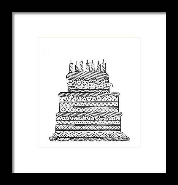 Neeti Goswami Framed Print featuring the drawing Cake by MGL Meiklejohn Graphics Licensing