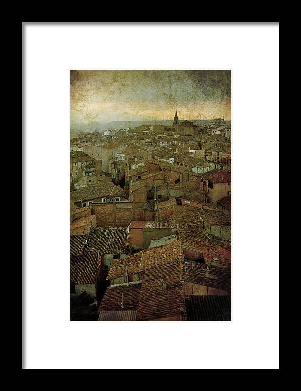 Calahorra Framed Print featuring the photograph Calahorra roofs from the bell tower of Saint Andrew church by RicardMN Photography