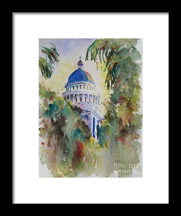 Landscape Framed Print featuring the painting California Capitol Building by William Reed