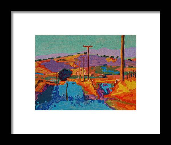 California Hills At Sunset Framed Print featuring the painting California Hills at Sunset 2 by Thomas Bertram POOLE