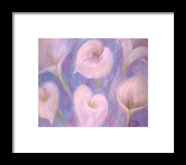 Flowers Framed Print featuring the painting Callas by Lynn Buettner