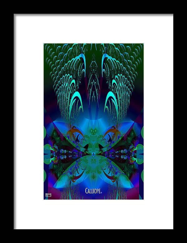 Jim Pavelle Fine Art Framed Print featuring the digital art Calliope by Jim Pavelle
