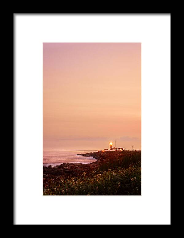 Rhode Island Framed Print featuring the photograph Calming Visual- Beavertail Lighthouse Art by Lourry Legarde