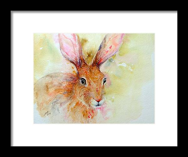 Hare Framed Print featuring the painting Camouflage Brown Hare by Arti Chauhan