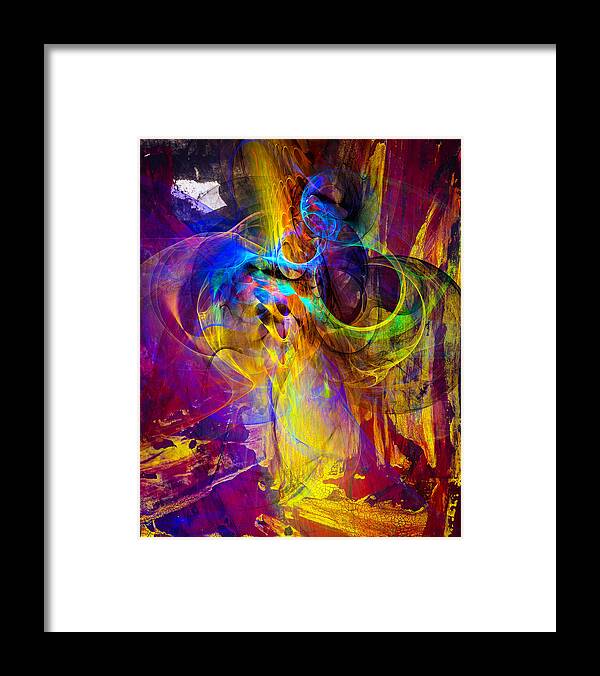 Abstract Framed Print featuring the digital art Camp fire story by Modern Abstract