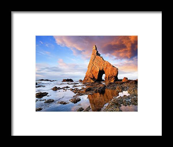 Tranquility Framed Print featuring the photograph Campiecho Beach In Asturias, Spain by Ramón Espelt Photography
