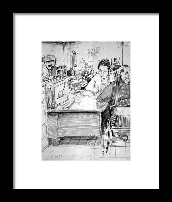 Unemployment Interview Framed Print featuring the drawing Can You Type by Mark Lunde