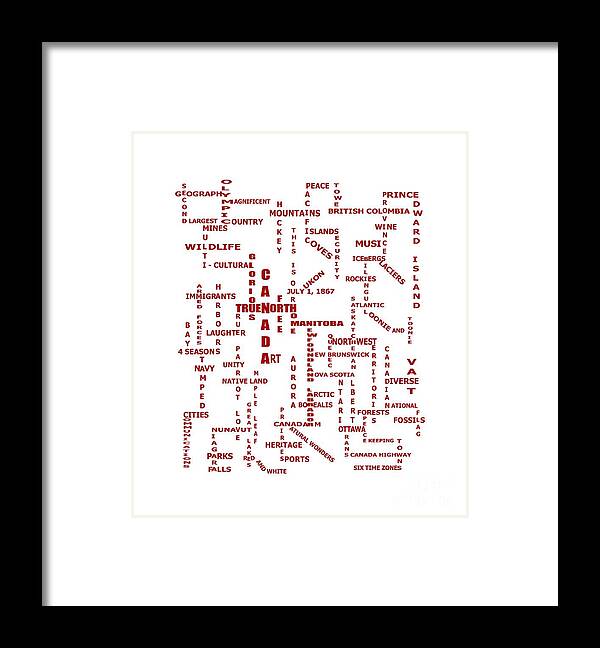 Canada Crosswords Framed Print featuring the digital art Canada Crosswords by Barbara A Griffin