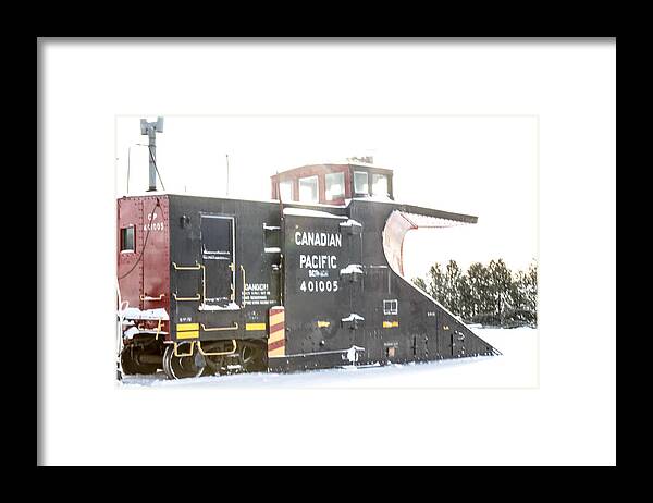 Canadian Pacific Framed Print featuring the photograph Canadian Pacific snow plow by Nick Mares