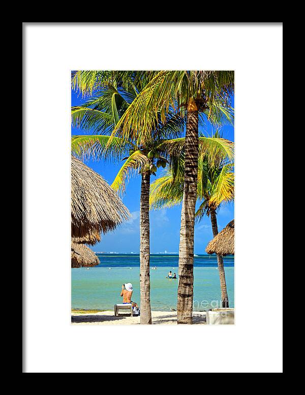 Cancun Framed Print featuring the photograph Cancun Beach by Charline Xia