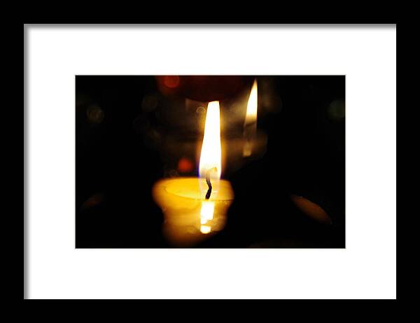 Candle Framed Print featuring the photograph Candle Reflected by Sharon Popek