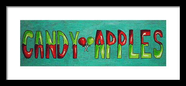 Signs Framed Print featuring the painting Candy Apples by Patricia Arroyo