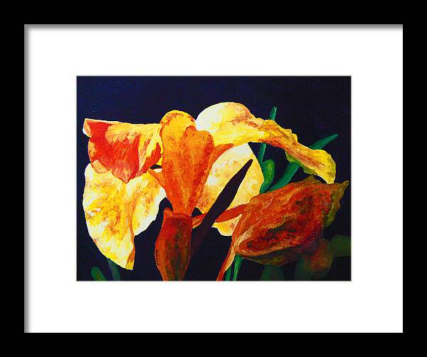 Canna Framed Print featuring the painting Canna Glow by Margaret Saheed