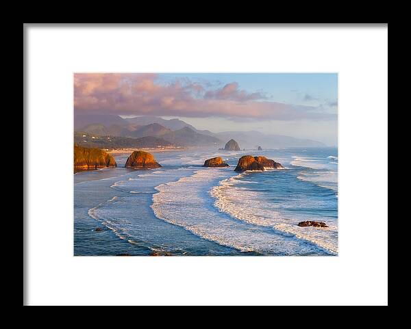 Cannon Beach Framed Print featuring the photograph Cannon Beach Sunset by Darren White