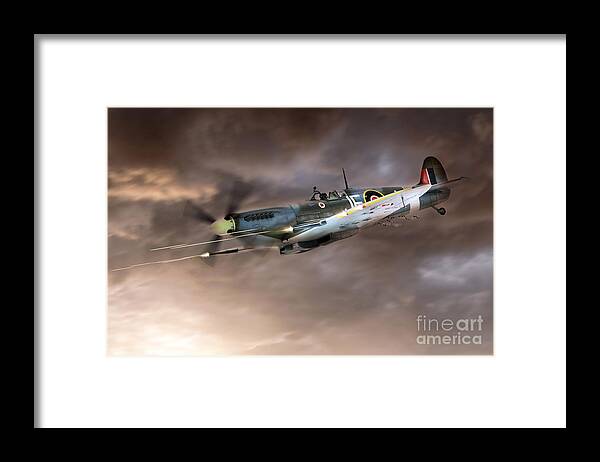 Supermarine Spitfire Framed Print featuring the digital art Cannons Blazing by Airpower Art