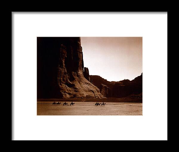 Canyon De Chelly Framed Print featuring the digital art Canyon De Chelly by Edward S Curtis